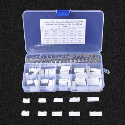 25 Sets TJC3 2.5mm XH 5P 6P 7P 8P 9Pin Male Female Housing Connector with Crimps - In Car by buy2fix | Online Shopping UK | buy2fix