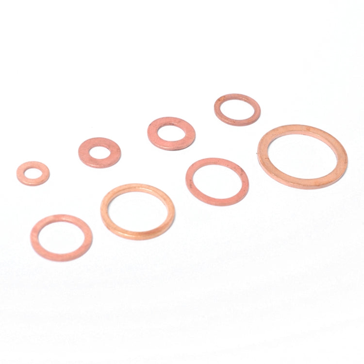 80 PCS O Shape Solid Copper Crush Washers Assorted Oil Seal Flat Ring Kit for Car / Boat  / Generators - In Car by buy2fix | Online Shopping UK | buy2fix