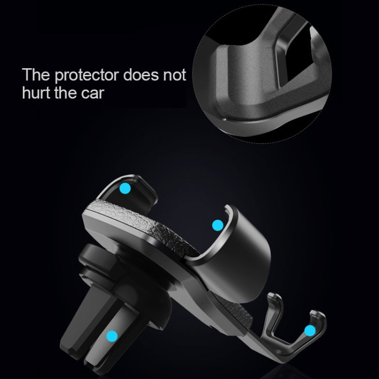 Litchi Texture Gravity Car Mount Phone Holder (Black) - Car Holders by buy2fix | Online Shopping UK | buy2fix