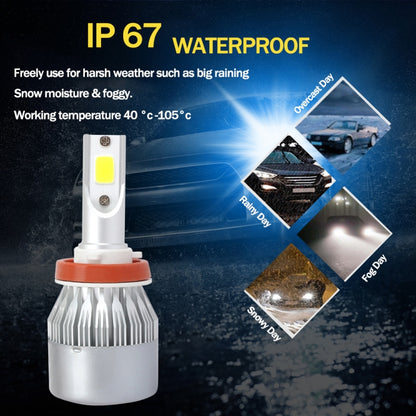 2 PCS H8/H9/H11 18W 1800 LM 8000K IP68 Casnbus Constant Current Car LED Headlight with 2 COB Lamps, DC 9-36V(Ice Blue Light) - LED Headlamps by buy2fix | Online Shopping UK | buy2fix