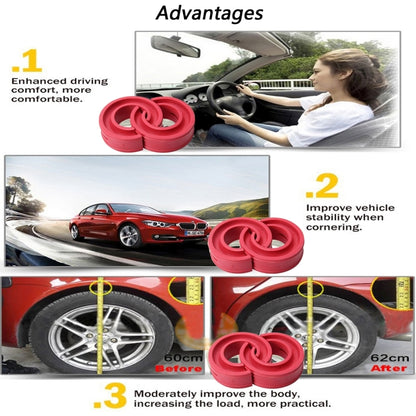 2 PCS Car Auto B+ Type Shock Absorber Spring Bumper Power Cushion Buffer, Spring Spacing: 38mm, Colloid Height: 72mm(Red) - In Car by buy2fix | Online Shopping UK | buy2fix