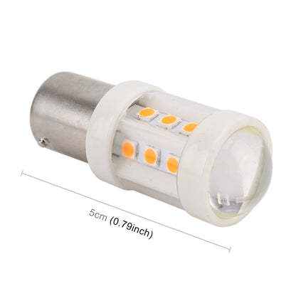 2 PCS 1156 / BA15S 4.5W DC 12V Car Auto Ceramics Turn Lights 18LEDs SMD-3030 Lamps, with Projector Lens (Orange Light) - Brake Lights by buy2fix | Online Shopping UK | buy2fix