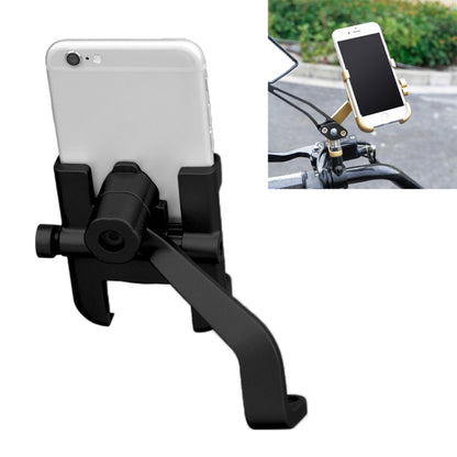 Motorcycle Rear View Mirror Aluminum Alloy Phone Bracket, Suitable for 60-100mm Device(Black) - Holder by buy2fix | Online Shopping UK | buy2fix