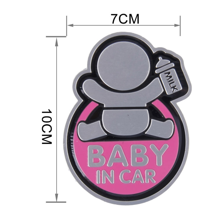 Baby in Car Happy Drinking Milk Infant Adoreable Style Car Free Sticker(Pink) - Warning Sticker by buy2fix | Online Shopping UK | buy2fix