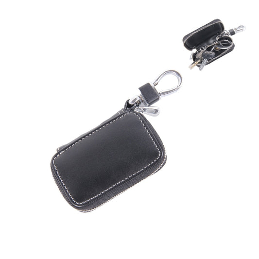 Universal Leather Flash Powder Texture Waist Hanging Zipper Wallets Key Holder Bag (No Include Key)(Black) - Car Key Cases by buy2fix | Online Shopping UK | buy2fix