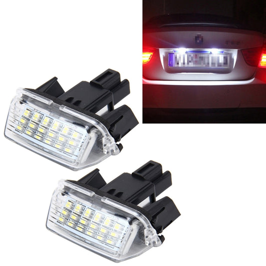 2 PCS License Plate Light with 18  SMD-3528 Lamps for Toyota,2W 120LM,6000K, DC12V(White Light) - License Plate Lights by buy2fix | Online Shopping UK | buy2fix