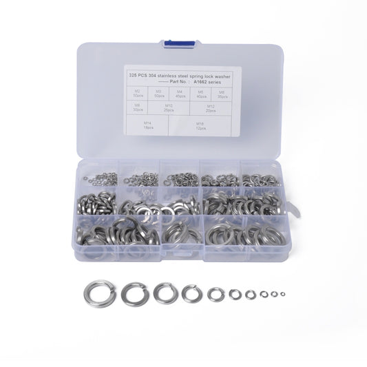 325 PCS Stainless Steel Spring Lock Washer Assorted Kit M2-M16 for Car / Boat / Home Appliance - In Car by buy2fix | Online Shopping UK | buy2fix