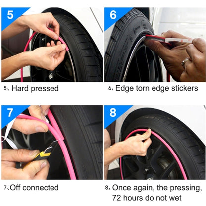 Universal Decorative Scratchproof Stickup 8M Flexible Car Wheel Hub TRIM Mouldings Shining Decoration Strip - Decorative Strip by buy2fix | Online Shopping UK | buy2fix