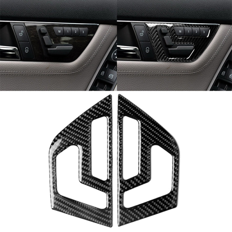 2 PCS Car Carbon Fiber Seat Adjustment Panel Decorative Sticker for Mercedes-Benz W204 2007-2013 - Car Interior Mouldings by buy2fix | Online Shopping UK | buy2fix