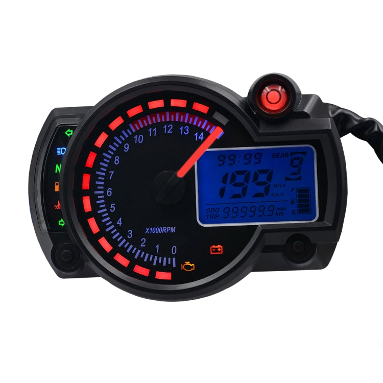 Motorcycle Modified Instrument Panel 12V LCD Display Adjustable Mile Oil Meter Water Temperature Meter Mileage 2-4 Cylinder - Electrical Instruments by buy2fix | Online Shopping UK | buy2fix