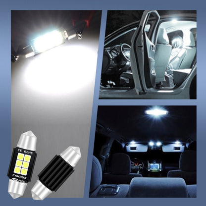 2 PCS 36mm DC12V-24V 3W 6000K 660LM 6LEDs SMD-3030 Car Reading Lamp / License Plate Light - In Car by buy2fix | Online Shopping UK | buy2fix