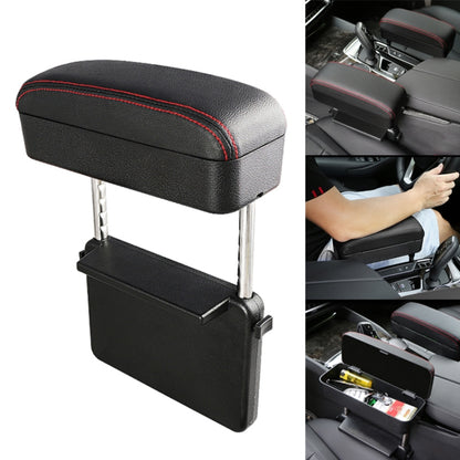 Universal Car PU Leather Wrapped Armrest Box Cushion Car Armrest Box Mat with Storage Box (Black Red) -  by buy2fix | Online Shopping UK | buy2fix