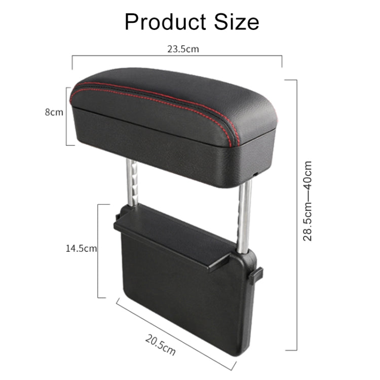 Universal Car Wireless Qi Standard Charger PU Leather Wrapped Armrest Box Cushion Car Armrest Box Mat with Storage Box (Black Red) - Stowing Tidying by buy2fix | Online Shopping UK | buy2fix