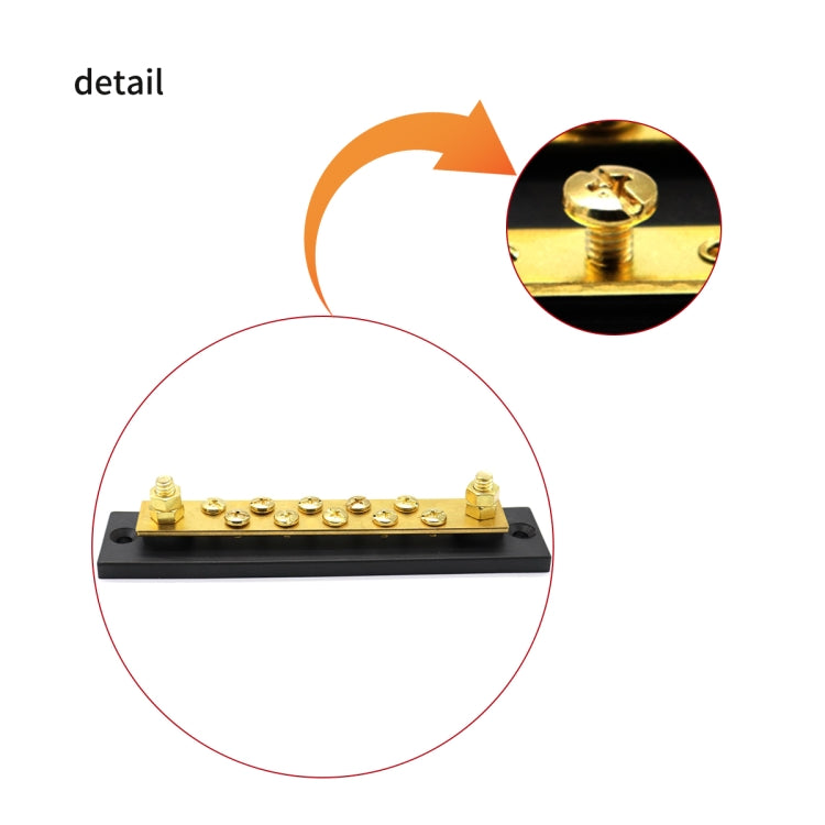 10 Way 10P Power Distribution Large Current Bus Bar 10-bit Distribution Box for Car / RV / Boat - In Car by buy2fix | Online Shopping UK | buy2fix