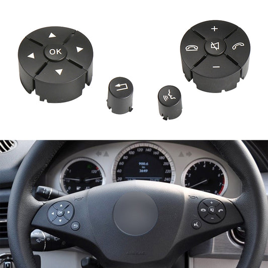 1 Pair Car Steering Wheel Switch Buttons Panel for Mercedes-Benz W204 2007-2014, Left Driving(Black) - In Car by buy2fix | Online Shopping UK | buy2fix