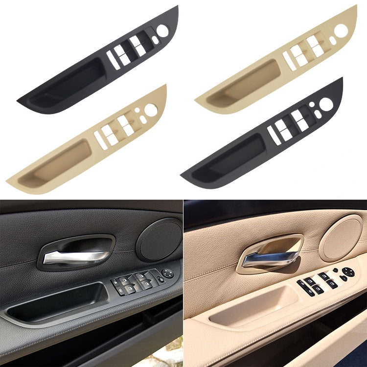 Car Left Front Door Window Lift Switch Trim Panel 51416983705 for BMW E60 2008-2010, Left Driving Standard Version (Beige) - In Car by buy2fix | Online Shopping UK | buy2fix