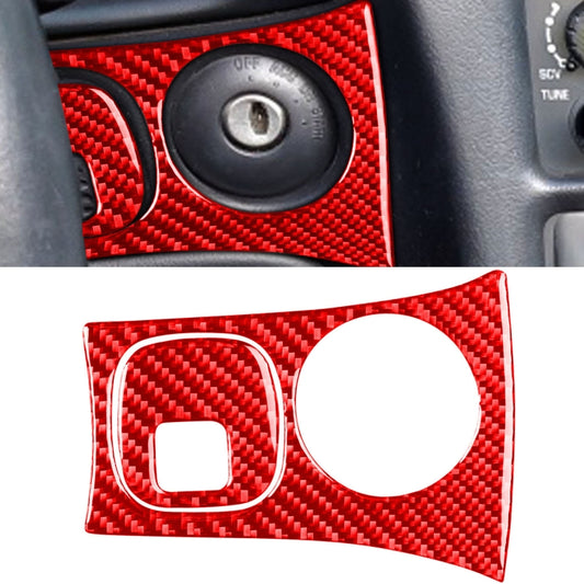 2 in 1 Carbon Fiber Car Key Panel Sticker for Chevrolet Corvette C5 1998-2004, Left Drive(Red) - In Car by buy2fix | Online Shopping UK | buy2fix