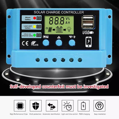 30A Solar Charge Controller 12V / 24V Lithium Lead-Acid Battery Charge Discharge PV Controller, with Indicator Light - In Car by buy2fix | Online Shopping UK | buy2fix