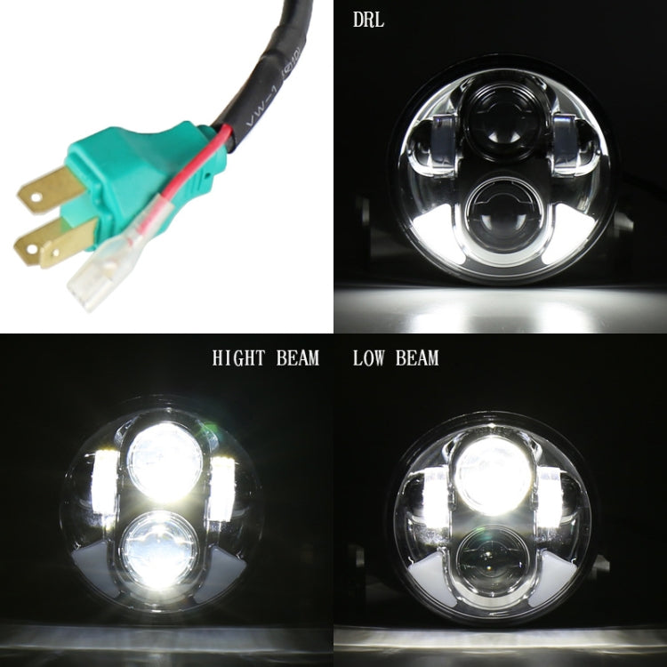 5.75 inch DC12V 6000K-6500K 40W Car LED Headlight for Harley(Silver) - In Car by buy2fix | Online Shopping UK | buy2fix