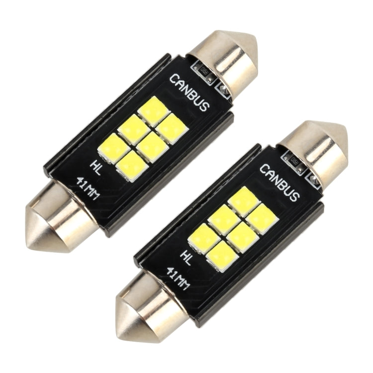 2 PCS 41mm DC12V / 2.5W / 6000K / 170LM 6LEDs SMD-3030 Car Reading Lamp Dome Light -  by buy2fix | Online Shopping UK | buy2fix