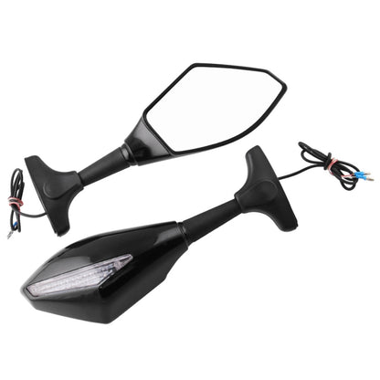 Motorcycle Modified Rear View Mirror Set with Light for Kawasaki - Side Mirrors by buy2fix | Online Shopping UK | buy2fix