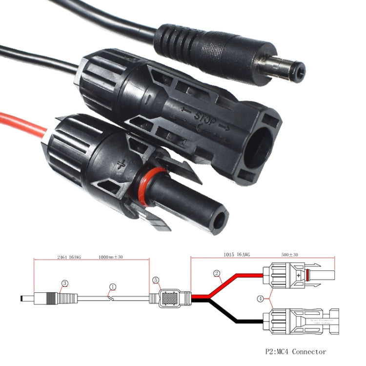 MC4 to DC 5.5mm Solar Power Cord Extension Cable - In Car by buy2fix | Online Shopping UK | buy2fix