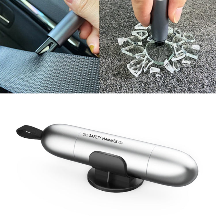 2 in 1 Car Multifunctional Safety Rescue Hammer Life Saving Escape Emergency Hammer Seat Belt Cutter Window Glass Breaker (Silver) -  by buy2fix | Online Shopping UK | buy2fix