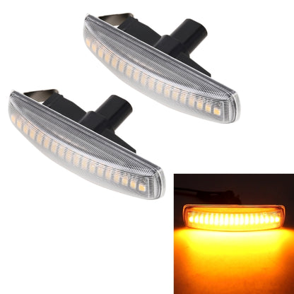 2 PCS DC12V / 3W Car LED Dynamic Blinker Side Lights Flowing Water Turn Signal Light for Land Rover, Amber Light (Transparent) - In Car by buy2fix | Online Shopping UK | buy2fix