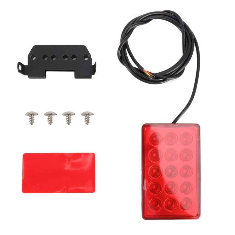 DC12V 1W Car Square Highlight Brake Lights Reversing Light with 15LEDs SMD-3528 (Red) - In Car by buy2fix | Online Shopping UK | buy2fix