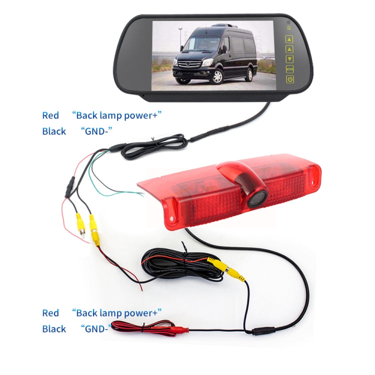 PZ478 Car Waterproof 170 Degree Brake Light View Camera + 7 inch Rearview Monitor for Chevrolet Express Van / CMC Savana Van - In Car by buy2fix | Online Shopping UK | buy2fix