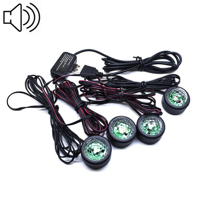 Universal Car  LED Atmosphere Lights Emergency Foot Light Voice Control Version -  by buy2fix | Online Shopping UK | buy2fix