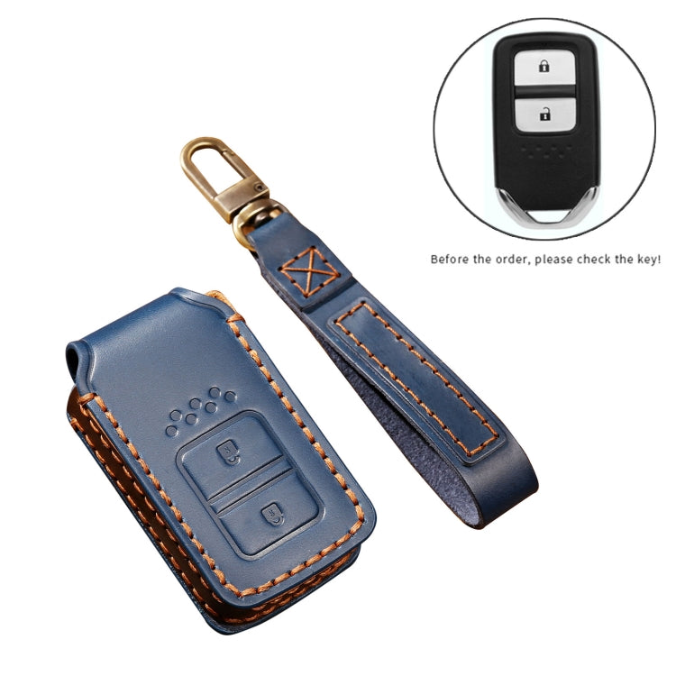 Hallmo Car Cowhide Leather Key Protective Cover Key Case for Honda 2-button(Brown) -  by Hallmo | Online Shopping UK | buy2fix