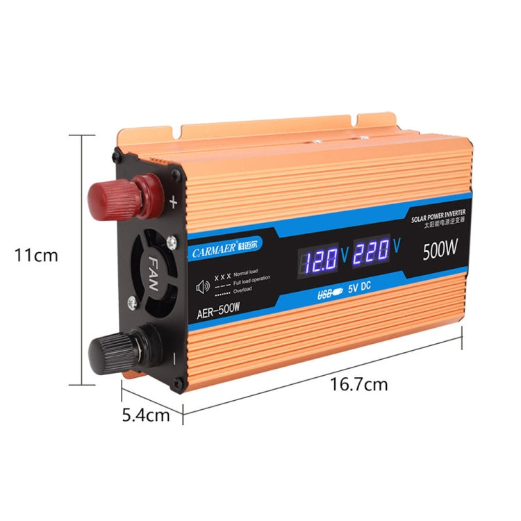 Carmaer 48V to 220V 500W Car Multi-function Double Digital Display Inverter Household Power Converter - In Car by buy2fix | Online Shopping UK | buy2fix