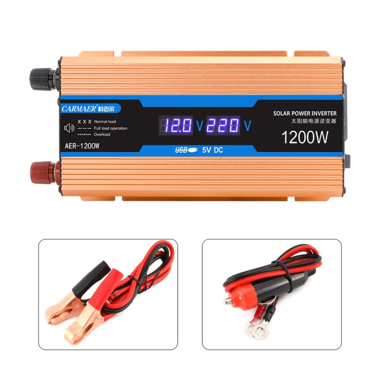 Carmaer 12V to 220V 1200W Car Multi-function Double Digital Display Inverter Household Power Converter - In Car by buy2fix | Online Shopping UK | buy2fix