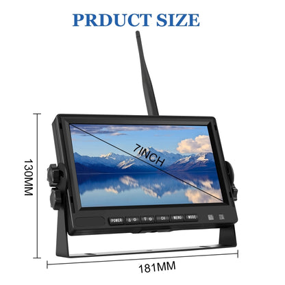 PZ710-W 7 inch Car Digital Wireless Rear-view Split-screen Monitor Single Record - In Car by buy2fix | Online Shopping UK | buy2fix