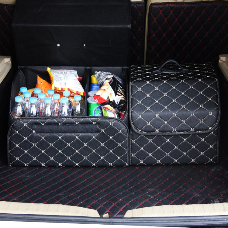 Car Trunk Foldable Storage Box, Checkered Small Size: 33 x 32 x 30cm(Black Red) - In Car by buy2fix | Online Shopping UK | buy2fix