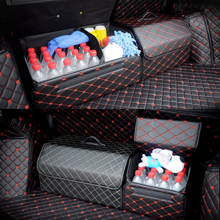 Car Trunk Foldable Storage Box, Rhombic Grid Large Size: 54 x 32 x 30cm (Coffee) - In Car by buy2fix | Online Shopping UK | buy2fix