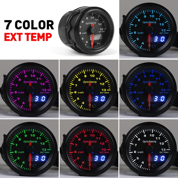 Car Universal 52mm Digital Display LED LCD Colorful Exhaust Temperature Gauge - In Car by buy2fix | Online Shopping UK | buy2fix