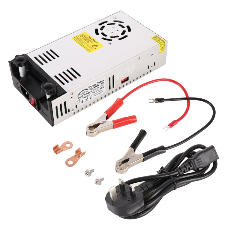 S-400-12 DC12V 400W 33.3A DIY Regulated DC Switching Power Supply Power Inverter with Clip, UK Plug - In Car by buy2fix | Online Shopping UK | buy2fix