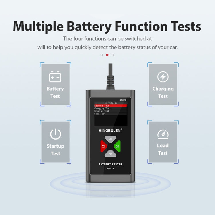 KINGBOLEN BM580 6V 12V Car Digital Load Battery Tester - In Car by buy2fix | Online Shopping UK | buy2fix