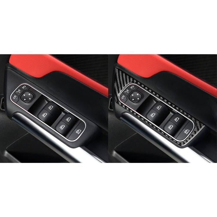 4 PCS / Set Carbon Fiber Car Glass Lift Switch Decorative Sticker for Mercedes-Benz B-Class 2019 / GLB 2020,Right Drive - In Car by buy2fix | Online Shopping UK | buy2fix