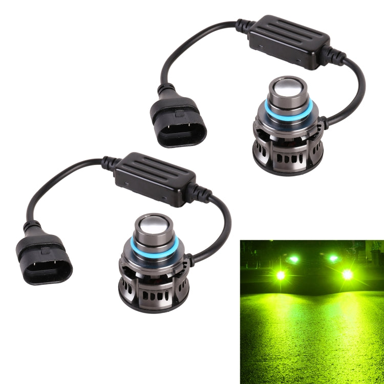 1 Pair 9006 27W / DC12V Car Aluminum Alloy Flashing LED Headlight (Lime Green) - In Car by buy2fix | Online Shopping UK | buy2fix