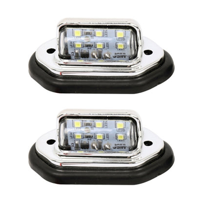 2 PCS MK-257 Car Van Bus Trailer LED Taillight Side Light 12-30V 6LEDs License Plate Light (Silver) - In Car by buy2fix | Online Shopping UK | buy2fix