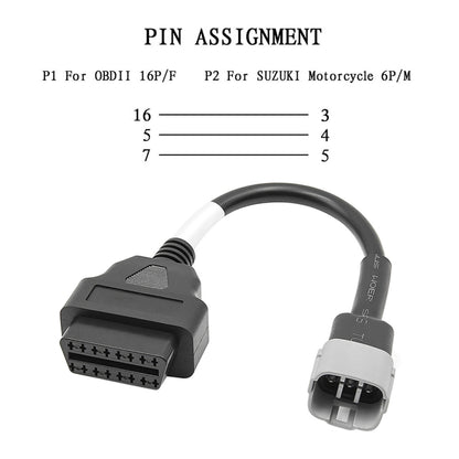 Motorcycle OBD 16PIN Female to 6PIN Connector Cable for Suzuki - In Car by buy2fix | Online Shopping UK | buy2fix