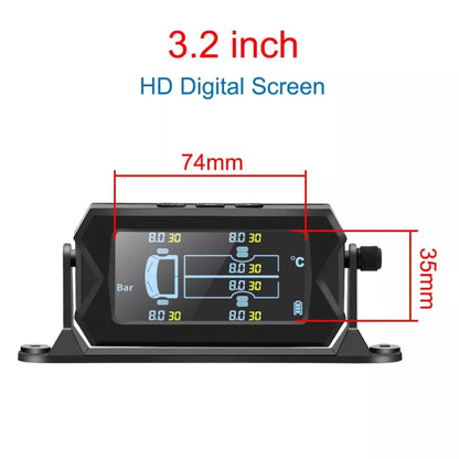 8 Bar Solar Wireless Tire Pressure Monitoring System TPMS 6 External Sensors for 6-wheel Truck Bus - In Car by buy2fix | Online Shopping UK | buy2fix