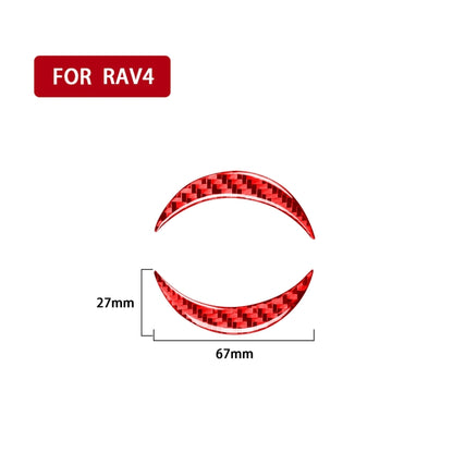 Car Carbon Fiber Steering Wheel Logo Decorative Sticker for Toyota RAV4 2006-2013, Left and Right Drive (Red) - In Car by buy2fix | Online Shopping UK | buy2fix