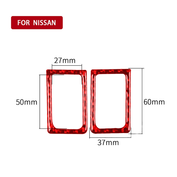 2 PCS / Set Carbon Fiber Car Left Right Door Lock Decorative Sticker for Nissan GTR R35 2008-2020, Left and Right Driving Universal (Red) - In Car by buy2fix | Online Shopping UK | buy2fix