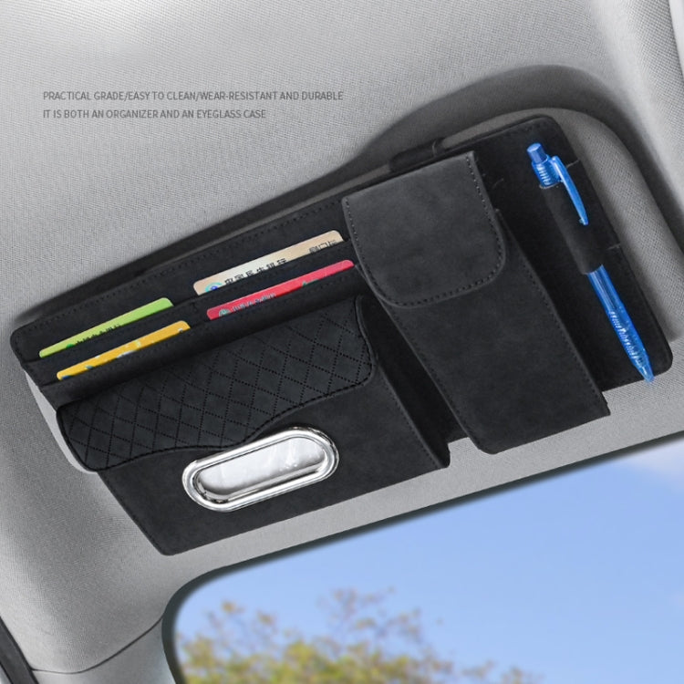 Car Nappa Leather Sun Visor Storage Clip (Grey) - In Car by buy2fix | Online Shopping UK | buy2fix