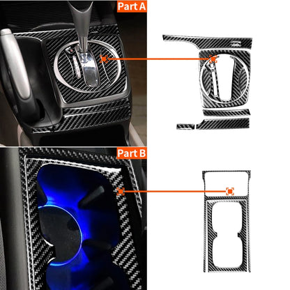 10 in 1 Car Carbon Fiber Automatic Gear + Water Cup Holder Decorative Sticker for Honda Civic 8th Generation 2006-2011, Left Drive -  by buy2fix | Online Shopping UK | buy2fix