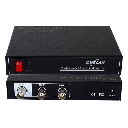 Coaxial AHD / CVI / TVI 1 into 2 Video Signal Splitter - Security by buy2fix | Online Shopping UK | buy2fix